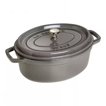 Čuguna ovāla cocotte Staub 29 cm, grafīta pelēka