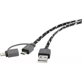 USB kabelis Renkforce RF4145364 — USB 2.0, USB-A uz USB-Micro-B un Apple Lightning
