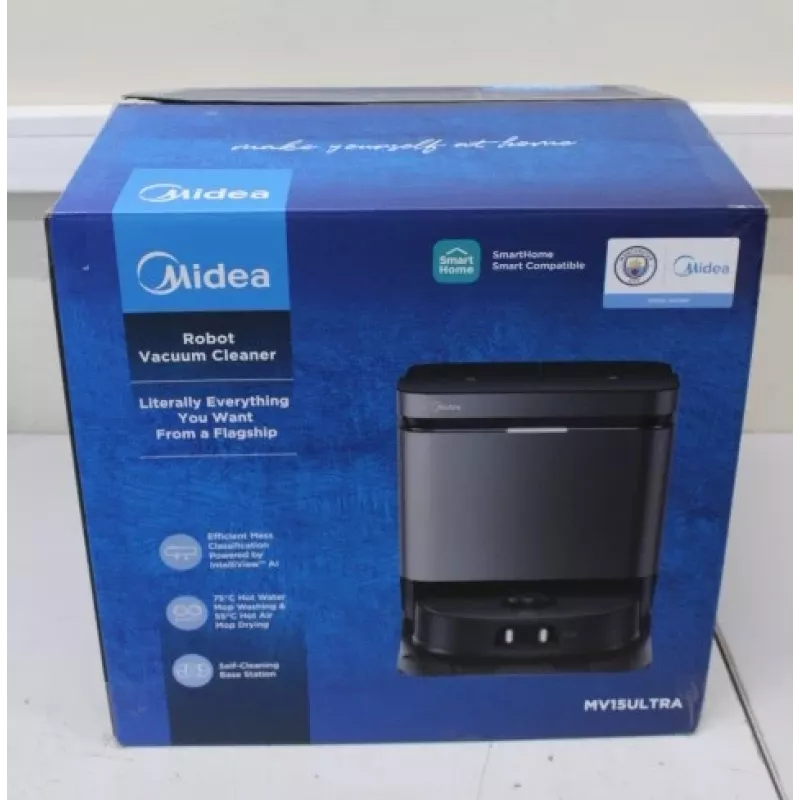 IZPĀRDOŠANA. Midea V15 Robots putekļsūcējs | IZPĀRDOŠANA. Midea Robots putekļsūcējs | V15 | Slapjā&Sausā tīrīšana | 5200 mAh | Putekļu tvertne 3 L | 16200 Pa | Melns | LIETOTS, NETĪRS, SASKRAPĒTS
