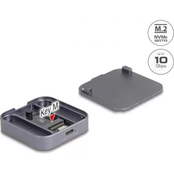 Ārējais magnētiskais korpuss DELOCK USB Type-C 10 Gbps 1 x M.2 NVMe vai SATA SSD (42032)