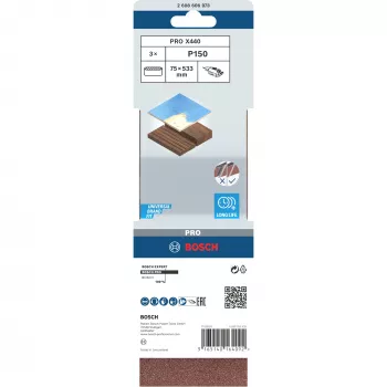 Bosch 2 608 606 073 slīpēšanas lentes 3 gab.