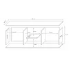 TV skapis Cama Meble SOHO 180x43x37 cm — smilškrāsas virsma, melns rāmis