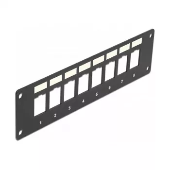 Patch panel DELOCK 86597 – metāla, melns, 50 mm x 1,6 mm x 185 mm