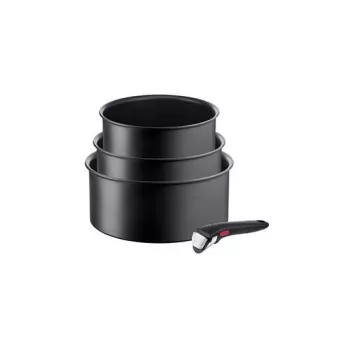TEFAL Katlu komplekts, 4 gab. | L7649453 Ingenio Ultimate | 16/18/20 cm | Alumīnijs | Melns