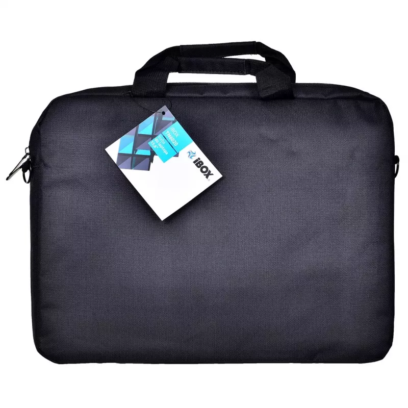 Portfelis IBOX TN6020 39,6 cm (15,6 collu) klēpjdatoriem — neilons, melns, plecu siksna