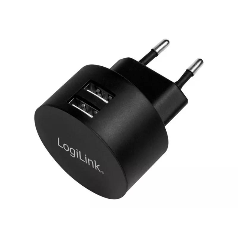 USB sienas lādētājs LogiLink PA0218 2x USB ports ātrai uzlādei 10.5W
