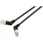 Renkforce RF-6071556 RJ45 tīkla kabelis, Patch kabelis CAT 8.2 S/FTP 2.00 m Melns, Spraudkontakti 360° pagriežami, Leņķveida kabeļa izvads, 1 gab.