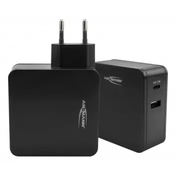 ANSMANN 247PD - Barošanas bloks - 45 vati - 4700 mA - PD, QC 3.0 - 2 izejas porti (USB, USB-C) - Melns (1001-0095)