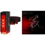 FISCHER PLUS TWIN STOP Aluminium aizmugurējais LED velo lukturis ar zemes apgaismojumu