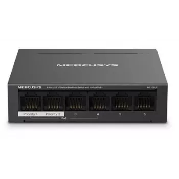Mercusys 6-Portu 10/100Mbps Galda slēdzis ar 4 PoE+ portiem