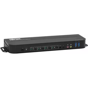 Eaton Tripp Lite sērijas HDMI USB KVM slēdzis 4 porti 4K 60Hz HDR HDCP 2.2 IR USB koplietošana - KVM/Audio/USB slēdzis - 4 x KVM/Audio/USB - 1 lokālais lietotājs - galddatora (B005-HUA4)