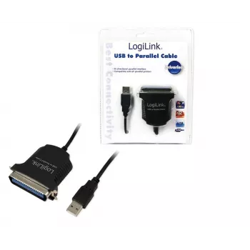LogiLink AU0003C USB 2.0 A – Centronics 36 vītņu kabelis, 1.5 m, melns