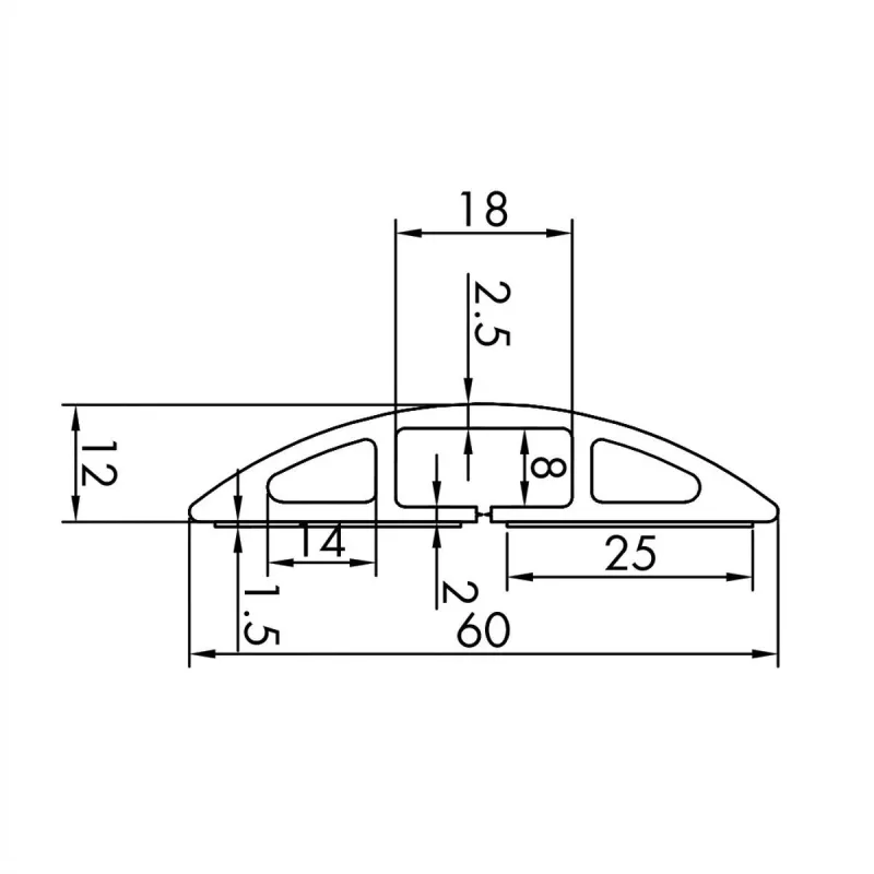 ROLINE Cable Duct TPE Flex, 60 mm, melns, 1,8 m (19.08.3105)