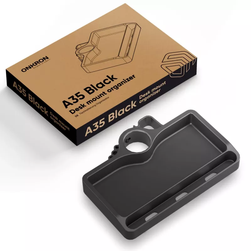 Plaukts ONKRON A35, melns ABS plastmasa, 190×105 mm, 160 g