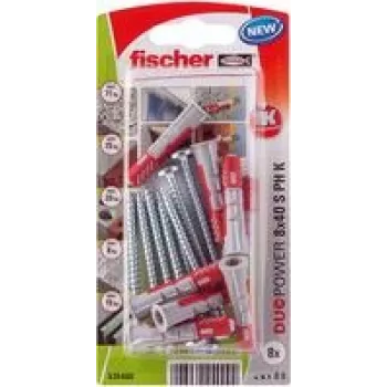 Fischer DuoPower 8 x 40 S PH K NV sienas dībelis 40 mm 535480 1 komplekts