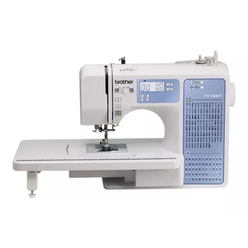 Šujmašīna Brother FS100WT — 100 šuvju raksti, 850 SPM, 7 mm platums, automātiskais diegvedējs, LCD