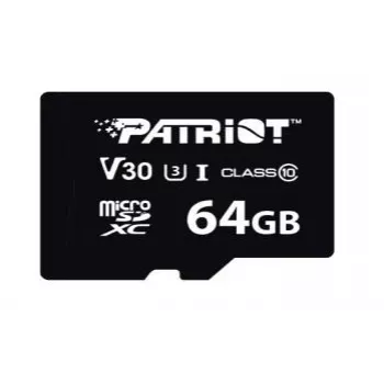 MicroSDXC atmiņas karte PATRIOT VX Series 64 GB UHS-I U3 V30 Class 10 90/80 MB/s ūdensizturīga ar rakstīšanas aizsardzību