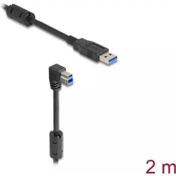 DeLOCK USB kabelis Type-A ligzda uz Type-B spraudnis 90° uz leju 2 m