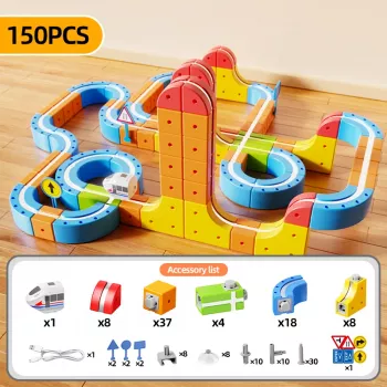 Extralink Toys Magnētiskā trases komplekts ar magnētisko vilcienu (150 gab.)