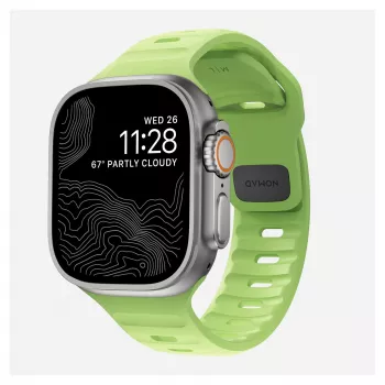 Nomad Sport Band Light Green Rubber — platums 21.5 mm, plaukstas locītava 160–195 mm