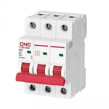 CNC Slēdzis-Strāvas Automāts, 3P, 63A, C Klase, 6kA
