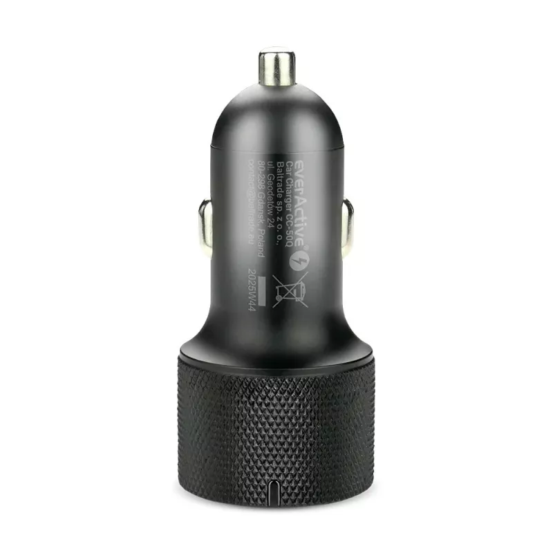Auto lādētājs everActive CC-50Q QC3.0 75W ar Quick Charge 3.0 atbalstu un USB portiem