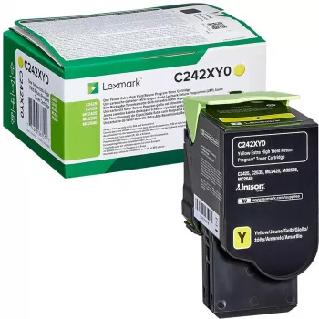 Tonera kasetne Lexmark C242XY0 3000 lpp Dzeltens