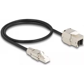 DeLOCK kabelis RJ45 spraudnis lauka montāžai uz Keystone moduli RJ45 ligzda Cat.6A 50 cm