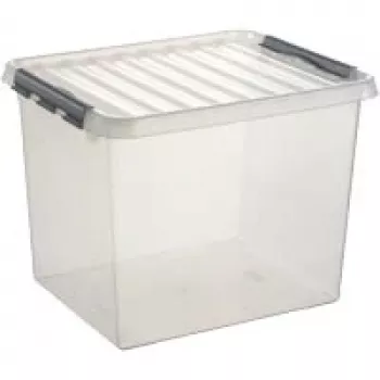 Helit H6162702 Q-line arhīva uzglabāšanas kaste, 52 L, caurspīdīga