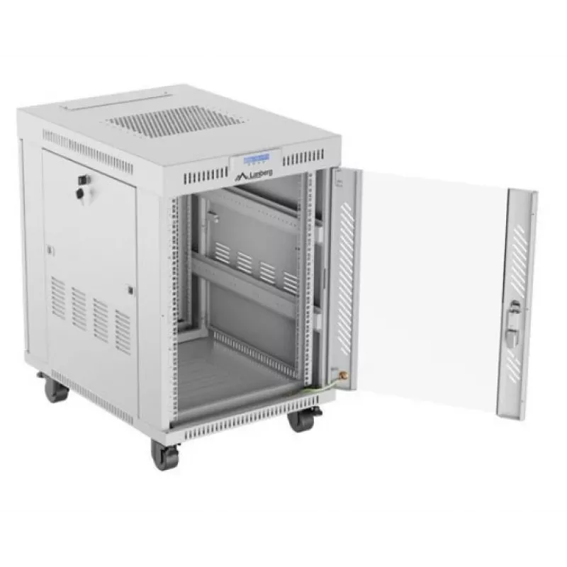 Brīvi stāvošs skapja statīvs LANBERG FF01-6815-12SL 15U, 600×800×922 mm, 1200 kg, IP20, pelēks
