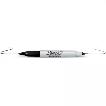 Pastāvīgais marķieris Sharpie Twin Tip Fine Tip Melns 12 gab.