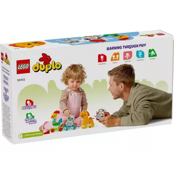 Konstruktors LEGO DUPLO Dzīvnieku vilciens 10412 — 19 gab., 1.5+ gadi, 170×60×430 mm