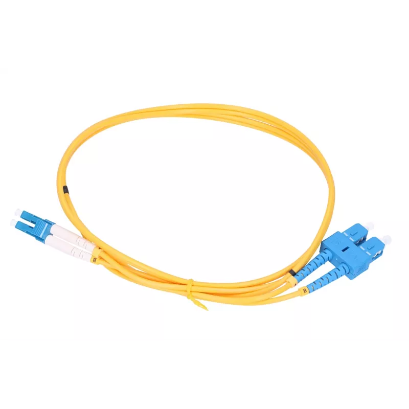 Optiskās šķiedras kabelis Extralink EX.3616, FTTH G.652D, SC uz LC, 2 m, pilns duplekss, dzeltens