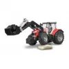 BRUDER Massey Ferguson 7624 ar frontālo iekrāvēju, sarkans, rotaļlieta traktors 1:16, 3+ gadi