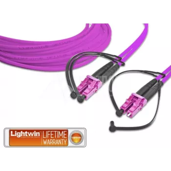 Lightwin optiskā šķiedra LC OM4 7 m dzeltens (LDP-50 LC-LC 7.0 OM4)