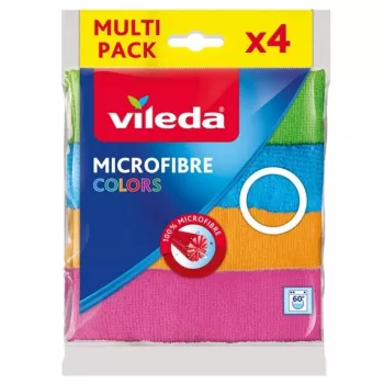 Vileda Microfibre Colors tīrīšanas drānas, krāsainas, 4 gab.