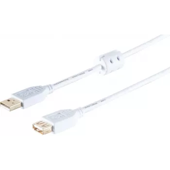USB 2.0 pagarinātājkabelis ShiverPeaks 1,8 m — A spraudnis uz A ligzdu, ferīts, apzeltīti kontakti