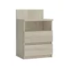 Naktsgaldiņš Topeshop M1 SONOMA MAT, ozola krāsa, 2 atvilktnes, 400×320×590 mm