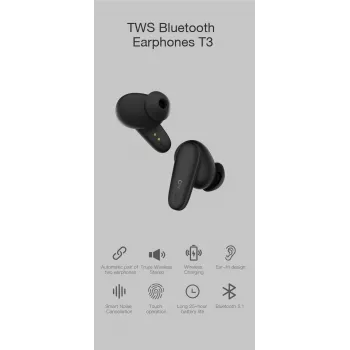 Orsen T3 Bluetooth austiņas, melnas