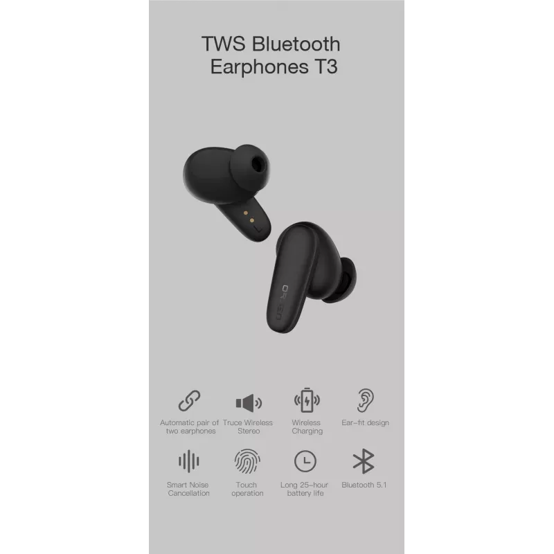 Orsen T3 Bluetooth austiņas, melnas