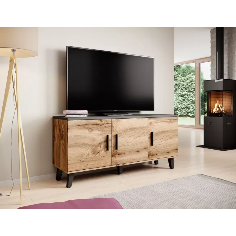Cama sideboard LOTTA 150 3D wotan oak + mat Melns