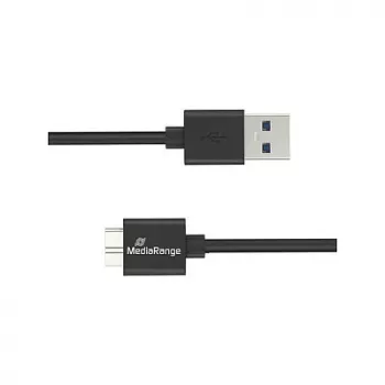 USB kabelis MediaRange MRCS240 — USB A uz Micro-USB B, USB 3.2 Gen 1 (3.1 Gen 1), 1,8 m, melns