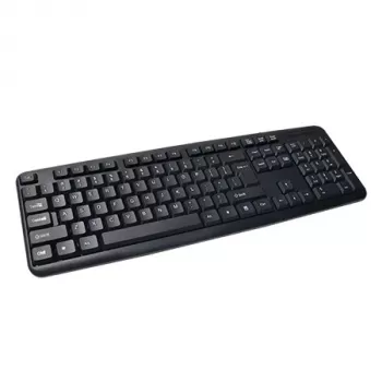 Pilnizmēra vadu tastatūra VAKOSS TK-103PK — USB, 104 taustiņi, ciparu bloks, melna, 1,4 m vads