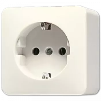 JUNG 620 A kontaktligzda, F tips, ziloņkaula krāsa, 250 V, 16 A, 61 x 61 mm