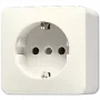 JUNG 620 A kontaktligzda, F tips, ziloņkaula krāsa, 250 V, 16 A, 61 x 61 mm
