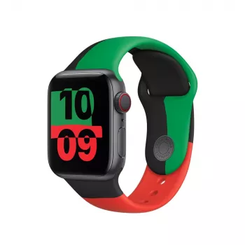 Apple 40mm Black Unity Sport Siksniņa M/L Melns Zaļš Sarkans