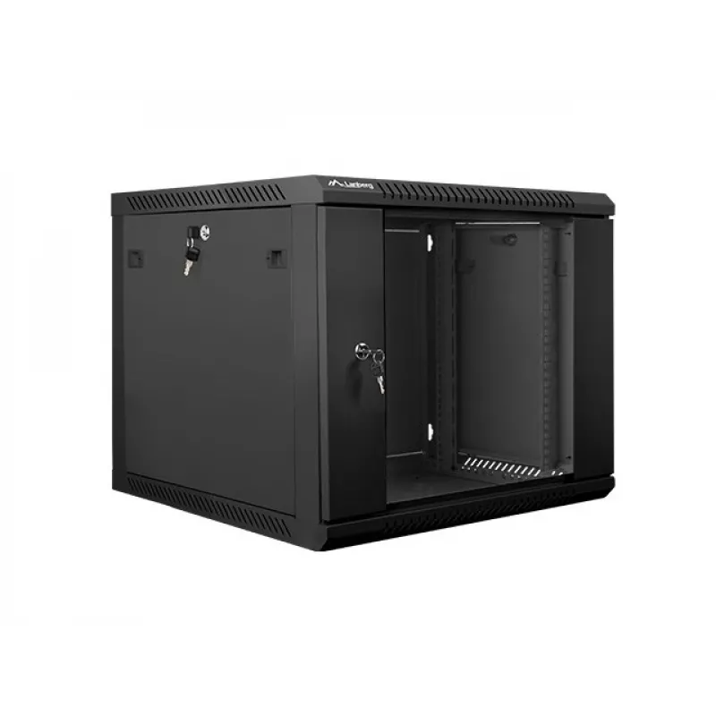 Sienas stiprinājuma statīvs LANBERG 9U 19 collu WF01-6609-10B, 600×600×507 mm, 60 kg, IP20, melns