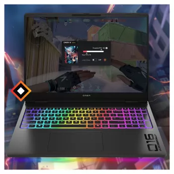 HP OMEN MAX 16-ah0095ng, Intel Core Ultra 9 275HX, NVIDIA GeForce RTX 5080, 32 GB, 2 TB SSD, 16 inch WQXGA, Windows 11 Home - vācu tastatūra