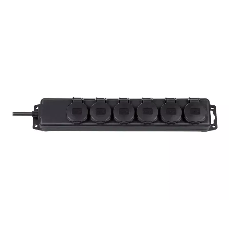 Pagarinātājs IP44 6-vietīgs melns 2m H07RN-F 3G1,5 (1159970)