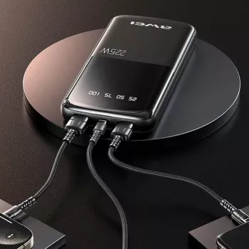 Awei PowerBank P10K 10000 mAh 22,5W Melns/Melns